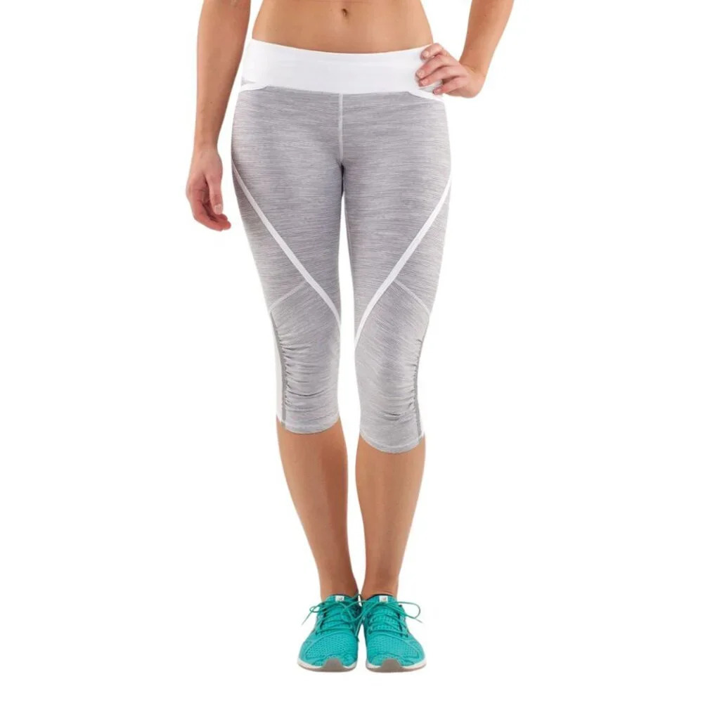 Lululemon Womens 6 Run: Pace Crop Wee Are From Space White Combo
